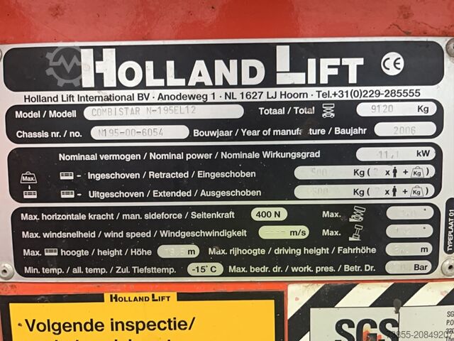 Scherenhubtisch Holland-Lift N195-12EL Combistar (19.5 m)