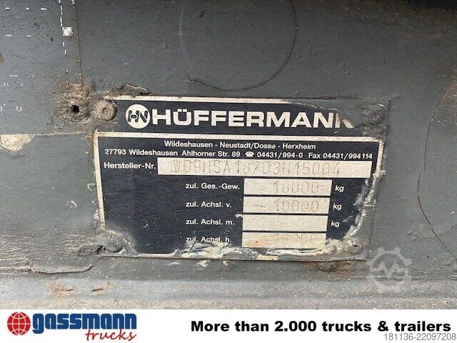 Roll off trailer Hüffermann HSA 18.70 Schlittenabroller