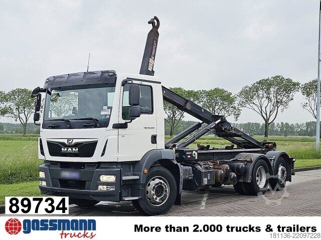 Roll-off tipper truck MAN TGM 26.320/360 6x2-4 BL, Lenk-/Liftachse,