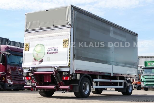 Open trailer with tarp  Galliker ST 2A Durchladesystem Bordwände LBW