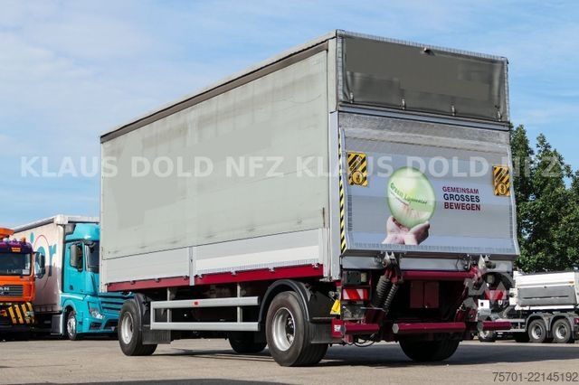 Open trailer with tarp  Galliker ST 2A Durchladesystem Bordwände LBW