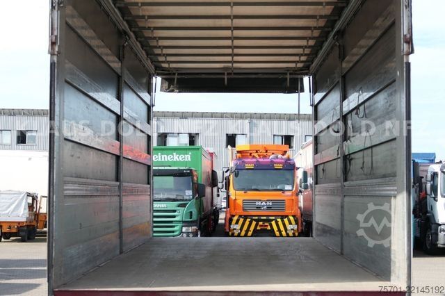 Open trailer with tarp  Galliker ST 2A Durchladesystem Bordwände LBW