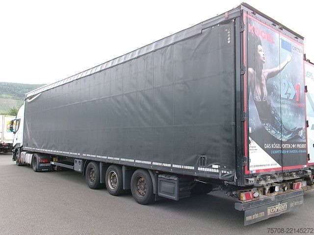 Auflieger mit Pritsche & Plane KÖGEL Mega Orten SafeServer 2in1*Hubdach*Enteisung*SAF