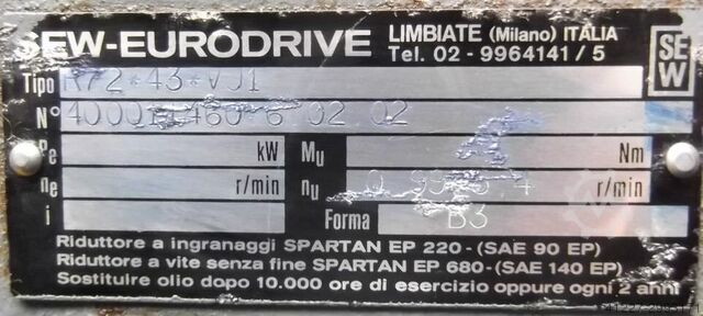 Adjustable gear motor 0.37 kW 1.2-6 rpm SEW-EURODRIVE R72-43-V01