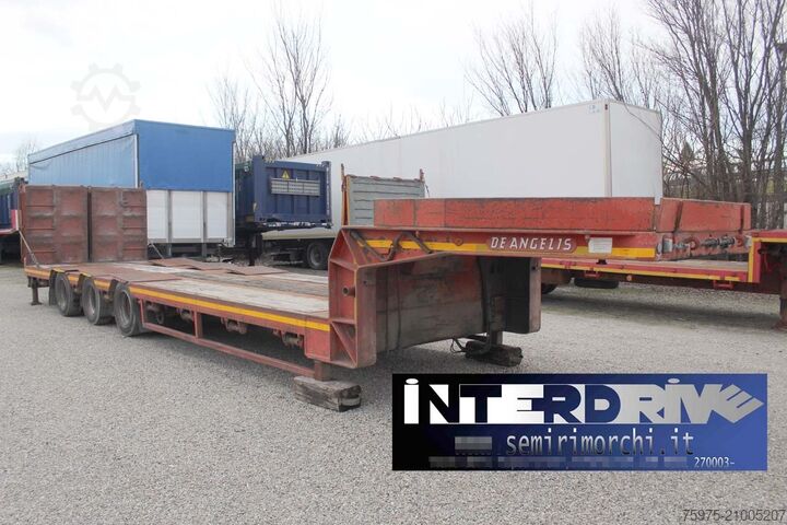 Lowbed semitrailer for transportation of construction machinery de angelis carrellone ribassato rampe 12.50m usato