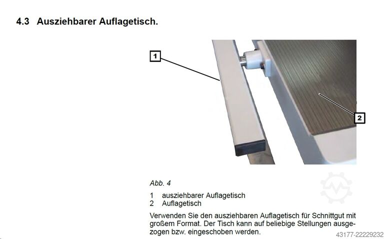 Tafelschere Blechschere SCHRÖDER - FASTI HS 2000 x 1,25 + ELGO Hinteranschlag