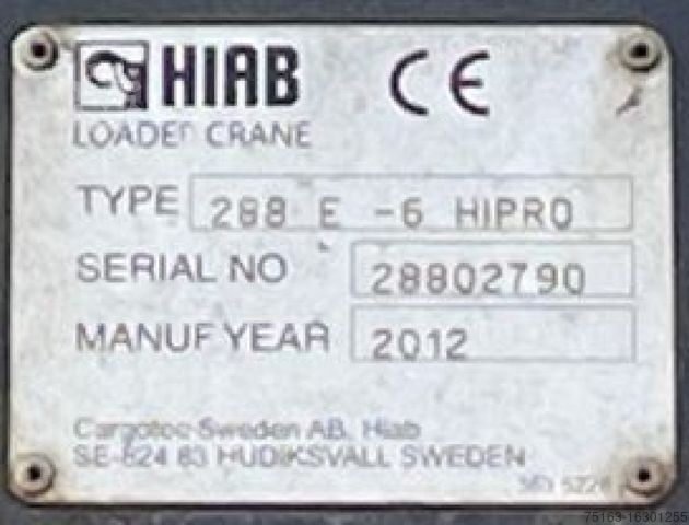 Autokran MERCEDES-BENZ Actros 2546 L 6x2 Pritsche Heckkran Hiab 288 6x