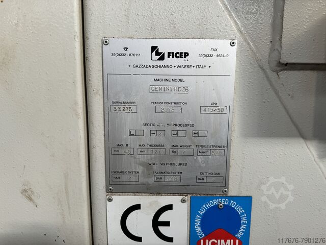 CNC PLATE PROCESSING FICEP Gemini HD36