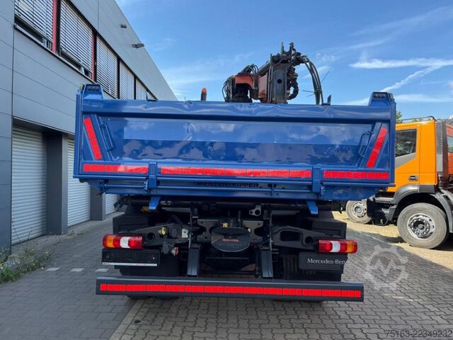 Tipper truck MERCEDES-BENZ Arocs 1833 K 4x2 2-Achs Kipper Kran Atlas 105.2
