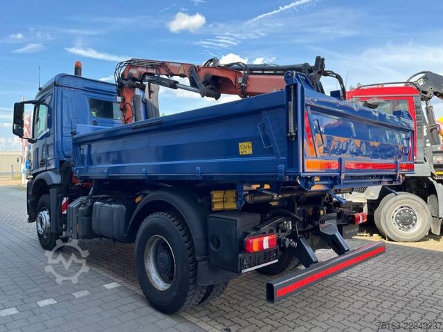 Three-sided tipper truck MERCEDES-BENZ Arocs 1833 K 4x2 2-Achs Kipper Kran Atlas 105.2