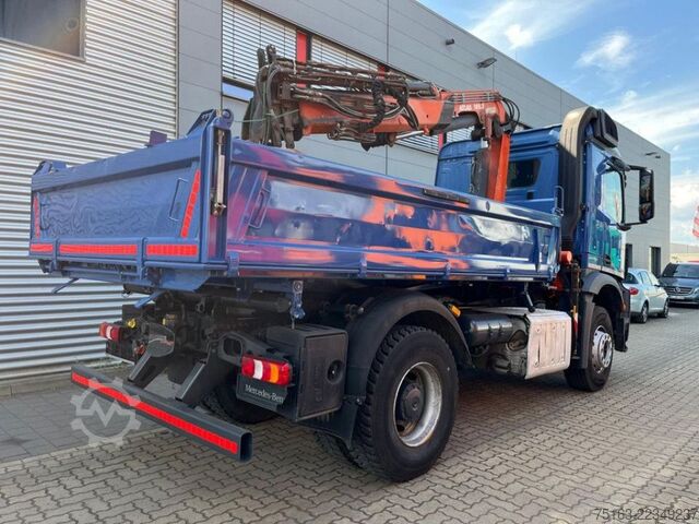 Three-sided tipper truck MERCEDES-BENZ Arocs 1833 K 4x2 2-Achs Kipper Kran Atlas 105.2