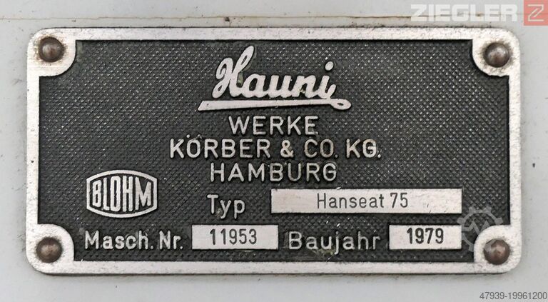 FLAT GRINDING MACHINE Blohm Hanseat 75