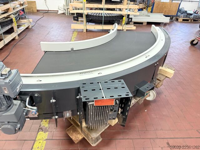 Conveyor belt curve, belt, 90 degrees with drive. Vanderlande Gurtkurvenförderer