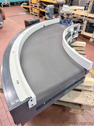 Conveyor belt curve, belt, 90 degrees with drive. Vanderlande Gurtkurvenförderer