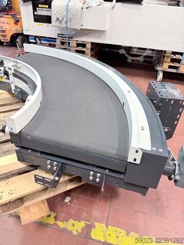 Conveyor belt curve, belt, 90 degrees with drive. Vanderlande Gurtkurvenförderer