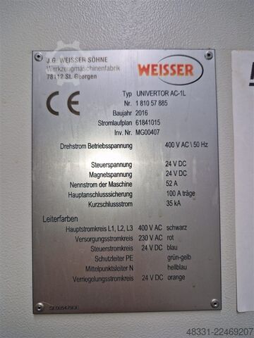 Vertikaldrehmaschine WEISSER Univertor AC1