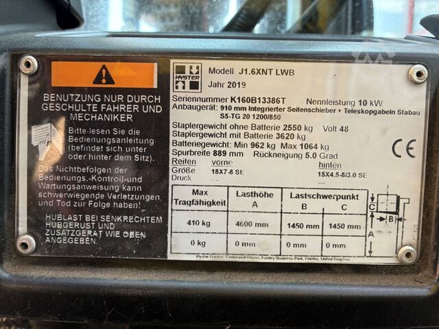 Elektro 3 Rad-Stapler Hyster J 1.6 XNT LWB