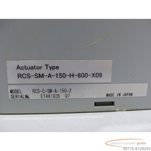 Component  Robo Cylinder RCS-SM-A-150-H-600-X09 Actuator