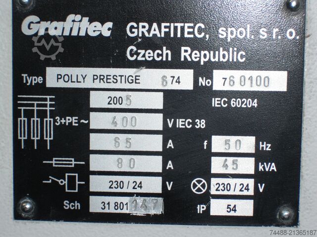Offset printing press Polly Prestige 674+L