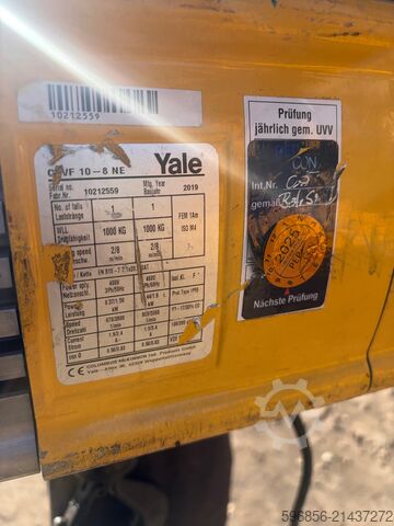 Yale CPVF 10-8 NE chain hoist, 1000 kg, year 2019, radio remote control Wciągnik łańcuchowy Yale CPVF 10-8 NE 1000 kg 2019 sterowanie radiowe Wciągnik łańcuchowy Yale CPVF 10-8 NE 1000 kg 2019 sterowanie radiowe