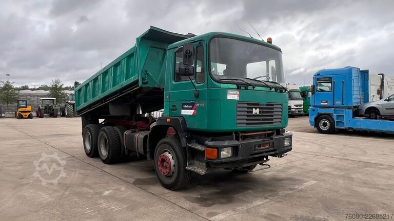 3-way tipper MAN 26.422 (6 CYLINDER / 6X4 / STEEL SUSP. / LAMES)