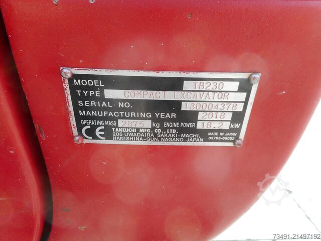 Minibagger Takeuchi TB 230 mit POWERTILT