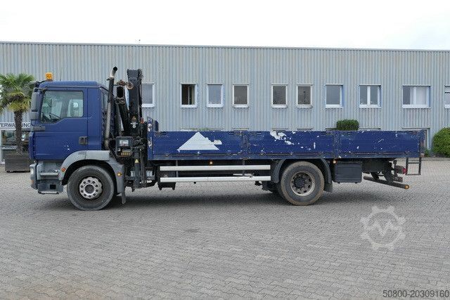 Flatbed truck MAN 18.280 TGM 4x2, Hiab 099B-1Hiduo, Funk, Klima