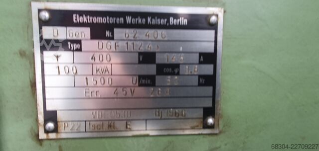 Emergency power generator DAIMLER - BENZ STROMAGGREGAT / NOTSTROMAGGREGAT