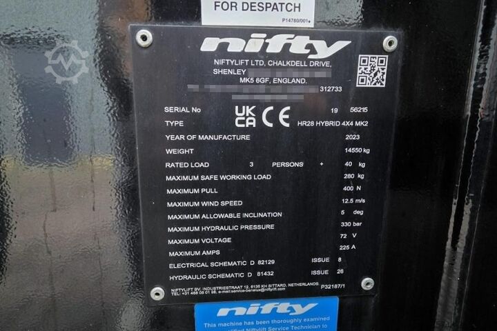 Radlader Niftylift HR28 HR28 HYBRID 4x4 MK2 Hybrid, 4x4 Drive, 28m Wo