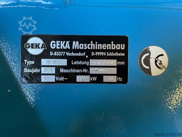 Schwenkbiegemaschine GEKA MA 200