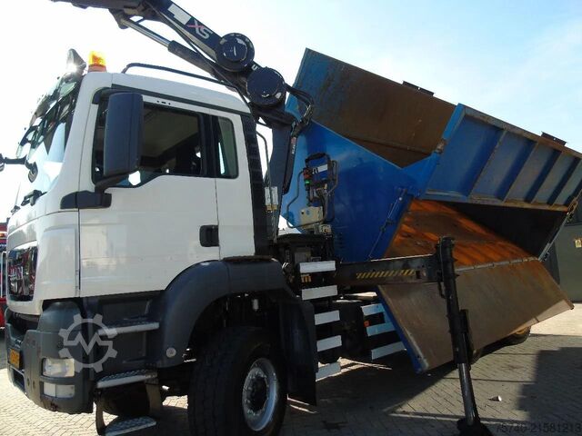 Kranwagen MAN TGX + 6x6 + HIAB 166 E3 HIPRO + 3SIDE TIPPER