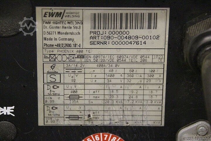 MIG/MAG welding machine 400 A EWM PHOENIX 400 TG