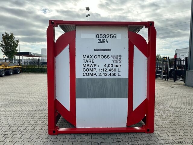 Container Van Hool 20FT  24.900L / 2 comp (2x 12.450L) / UN PORTAB...