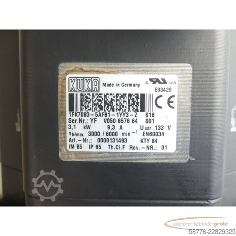 Steuerung KUKA 1FK7083-5AF81-1YY3-Z S16 Servomotor SN: YFV050657664001