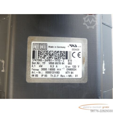 Steuerung KUKA 1FK7083-5AF81-1YY3-Z S16 Servomotor SN: YFV050657664002