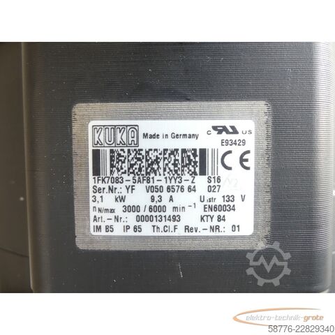 Steuerung KUKA 1FK7083-5AF81-1YY3-Z S16 Servomotor SN: YFV050657664027