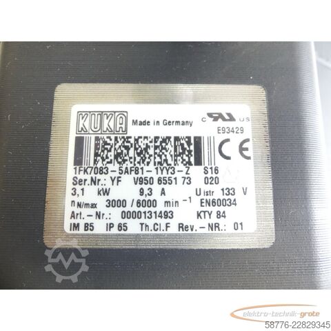 Steuerung KUKA 1FK7083-5AF81-1YY3-Z S16 Servomotor SN: YFV950655173020