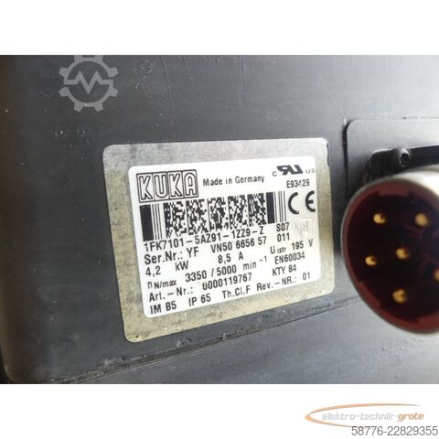 Steuerung KUKA 1FK7101-5AZ91-1ZZ9-Z S07 Servomotor SN: YFVN50665657011