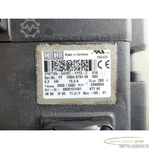 Steuerung KUKA 1FK7105-5AY81-1YY3-Z S18 Servomotor SN: YFD50670459003