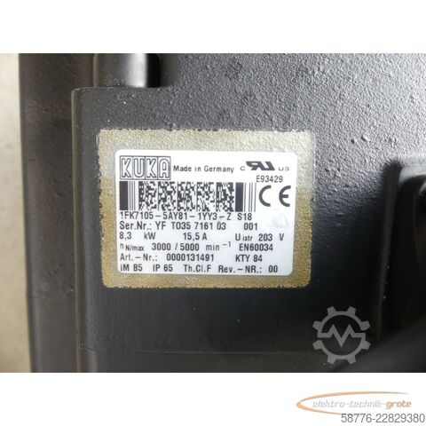Steuerung KUKA 1FK7105-5AY81-1YY3-Z S18 Servomotor SN: YFT035716103001