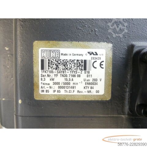 Control unit KUKA 1FK7105-5AY81-1YY3-Z S18 Servomotor SN: YFTN35716608011