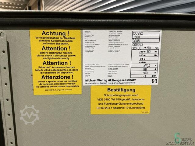 Four sided planers  Weinig Unimat 500 2006 Weinig Unimat 500