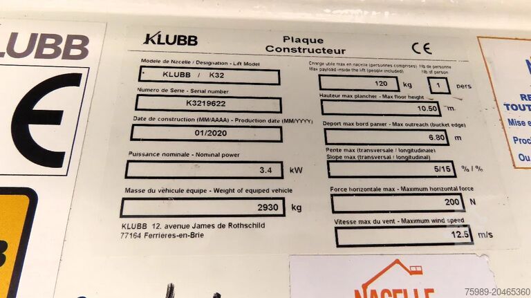 Hebebühne Renault Master 10,5 m,3 SEATS, KLUBB, 3500 kg, euro6