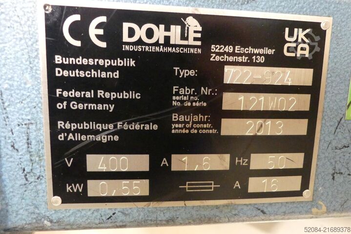 Dohle Industrienähmaschine Dohle 722-924