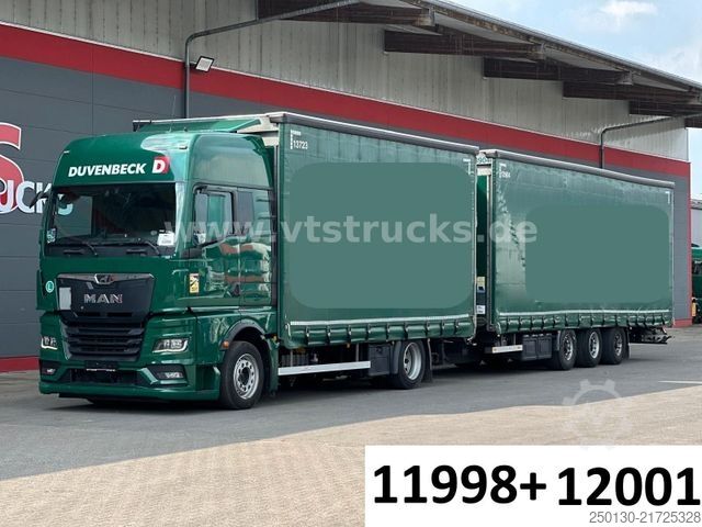 Flatbed truck with tarp MAN TGX 18.470 4x2 LL+ TRIDEM/ XXL PLANE /Retarder