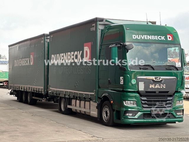 Flatbed truck with tarp MAN TGX 18.470 4x2 LL+ TRIDEM/ XXL PLANE /Retarder