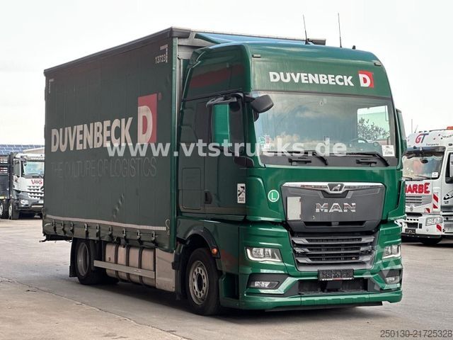 Flatbed truck with tarp MAN TGX 18.470 4x2 LL+ TRIDEM/ XXL PLANE /Retarder