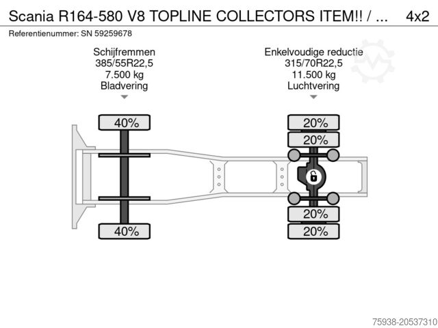 Standard-SZM Scania R164-580 V8 TOPLINE COLLECTORS ITEM!! / APK 10-...