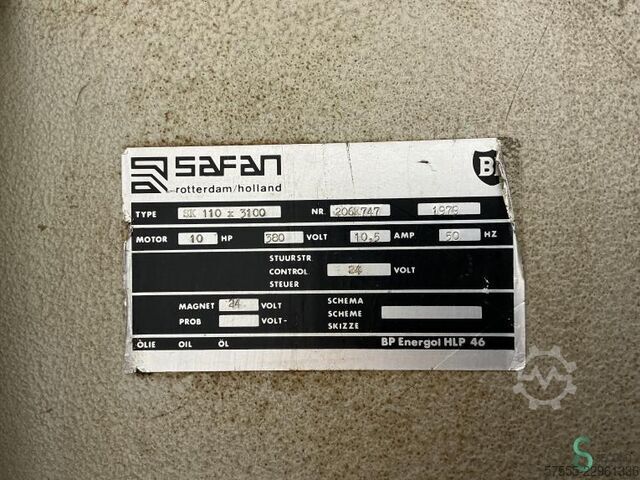 Press brakes  Safan SK 110-3100 1979 Safan SK 110-3100