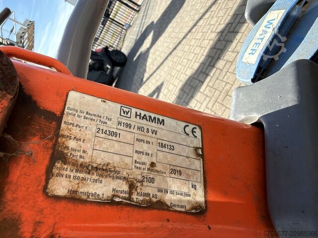 Hamm HD 8 VV compactor / road roller / tandem roller, 2019, Kubota diesel engine. HAMM HD 8 VV Trilwals / Road Roller / Tandemwalze 2019